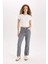 Straight Fit Yüksek Bel Bilek Boy Jean Yıkamalı Pantolon E3416AXNS 3