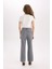 Straight Fit Yüksek Bel Bilek Boy Jean Yıkamalı Pantolon E3416AXNS 5