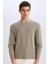 Regular Fit Bisiklet Yaka Uzun Kollu Waffle Tişört D7504AX25SP 1