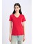 Slim Fit Dar Kesim V Yaka Basic Düz Ribana Kısa Kollu Tişört I1080AZ25SP 3