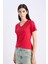Slim Fit Dar Kesim V Yaka Basic Düz Ribana Kısa Kollu Tişört I1080AZ25SP 4