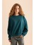 Coool Oversize Geniş Kalıp Bisiklet Yaka Basic Düz Kalın Sweatshirt D9022AXNS 3