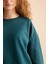 Coool Oversize Geniş Kalıp Bisiklet Yaka Basic Düz Kalın Sweatshirt D9022AXNS 4