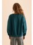 Coool Oversize Geniş Kalıp Bisiklet Yaka Basic Düz Kalın Sweatshirt D9022AXNS 5