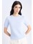 Regular Fit Bisiklet Yaka Basic Düz Triko Kısa Kollu Kazak D3306AX25SM 1