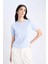 Regular Fit Bisiklet Yaka Basic Düz Triko Kısa Kollu Kazak D3306AX25SM 4
