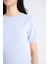 Regular Fit Bisiklet Yaka Basic Düz Triko Kısa Kollu Kazak D3306AX25SM 5