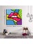 Dekoratif Baskı Illüstrasyon Popart Lip Kare Kanvas Tablo 1
