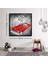 Dekoratif Baskı Illüstrasyon Retro Red Car 1955 2 Kare Kanvas Tablo 1
