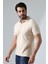 Pamuk Regular Fit Dar Kesim Kısa Kollu Polo Yaka T-Shirt 21844 Taş 3