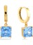 Aquamarine Zirconia Taşlı Kare Kesim Küpe 1