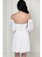 Ekru Taşlı Piliseli Mini Abiye 58387 5