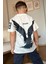 Erkek Çocuk Önü Fredoom Yazı Baskı Arkası Kartal Figürlü T-Shirt Siyah Eşofman Takım 2