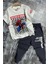 Erkek Çocuk Kare Desen ve Spiderman Detay ve Yazı Baskılı T-Shirt Füme Eşofman Takım 4