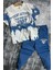 Erkek Çocuk New York City ve Yazı Baskılı T-Shirt Mavi Eşofman Takım 5