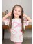 Kız Çocuk Pano Kalp Baskı Bisiklet Yaka T-Shirt Kargo Cepli Alt Pembe Eşofman Takım 3