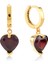 Garnet Zirconia Taşlı Kalp Kesim Küpe 1