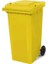 120 Lt Tekerlekli Çöp Konteyner Sarı 1