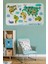 - Eğitici Dünya Haritası Dünya Atlası Çocuk ve Bebek Odası Duvar STICKER -60X105-3807 1