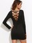 B101321 Sırt Dekolteli Uzun Kollu Mini Elbise 1