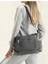Kadın Çok Bölmeli Gri El ve Omuz Çantası 1