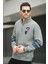 Babar Üç Iplik Şardonlu Nakışlı Fermuarlı Dik Yaka Oversize Erkek Sweatshirt 1