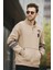 Babar Üç Iplik Şardonlu Nakışlı Fermuarlı Dik Yaka Oversize Erkek Sweatshirt 1
