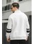 Babar Üç Iplik Şardonlu Nakışlı Fermuarlı Dik Yaka Oversize Erkek Sweatshirt 4