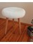 Gürgen Ahşap Retro Ayak Dekoratif Beyaz Peluş Puf Tabure Bench Koltuk Sandalye 1