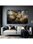 Kristal Gold Yaprak Desenli Sanatsal Cam Tablo 2
