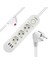 VA-21558 3'lü 1.5 mt Kablolu 3 Usb'li Beyaz Akım Korumalı Priz 1