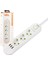 VA-21558 3'lü 1.5 mt Kablolu 3 Usb'li Beyaz Akım Korumalı Priz 4