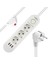 Mlvx Vea VA-21558 3'lü 1.5 mt Kablolu 3 Usb'li Beyaz Akım Korumalı Priz Mlv Blsm 1