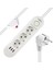 M3LFS- Vea VA-21558 3'lü 1.5 mt Kablolu 3 Usb'li Beyaz Akım Korumalı Priz 1