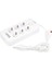 DEN235 VA-21564 6'lı - 1.5 Metre Kablolu - 4 Usb'li Beyaz Akım Korumalı Priz 3