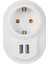 Akım Korumalı Beyaz Usbli Fiş Priz ( 1 Adet ) 1