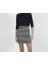 Kazaayağı Likralı Mini Etek Siyahbeyaz 1