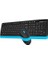 Tech FG1010 2.4g Q Türkçe Fn-Multimedya Klavye+Optik 2000DPI Mouse Siyah/mavi Kablosuz Set 2