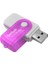 Pc Için USB Sd Kart Okuyucu, Micro Sd Karttan USB Adaptörüne, Kamera Için Ms Duo/micro Ms Kart Okuyucu Hafıza Kartı Okuyucu, Pc/dizüstü Bilgisayar Için Kart Okuyucu Mor 2