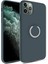 Apple iPhone 11 Pro ile Uyumlu Kılıf Plex Yüzüklü Soft Silikon Kapak Lacivert 1