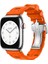 Apple Ile Uyumlu Watch 38MM/40MM Spor Görünümlü Krd-94 Silikon Kordon Turuncu 1