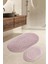 Banyo Klozet Paspası Halısı 2'li Takım Kaymaz Yıkanabilir 100 x 60-60 x 50 Pudra 1