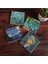 Van Gogh Irisler, Yıldızlı Gece, Badem Ağacı, Otoportre Taş Bardak Altlığı 4'lü Set 10 x 10 cm SC110 1