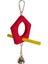 Çıngıraklı Kuşlar İçin Ahşap Tünek, Kırmızı, 22 cm 1