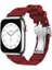 Apple Ile Uyumlu Watch 38MM/40MM Spor Görünümlü Krd-94 Silikon Kordon Koyu Kırmızı 1