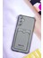 Samsung Galaxy A15 Kılıf Kartlıklı Köşe Koruma Tasarımlı Renkli Şeffaf K-Kart Kılıf (Siyah) 1