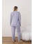 Kadın Pamuklu Düğme Yaka Raporlu Interlok Battal Pijama Takımı 05114 - 1 Adet 5