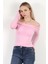Kadın Kayık Yaka Uzun Kol Basic Bluz Pembe - MS0000505 1