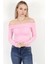 Kadın Kayık Yaka Uzun Kol Basic Bluz Pembe - MS0000505 2