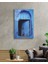 - Mavi Ahşap Kapı Görselli Dikey Cam Tablo 1